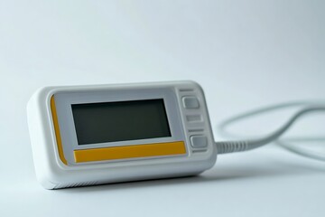 Medical device for patient monitoring and healthcare, vital signs monitor with cable, modern technology