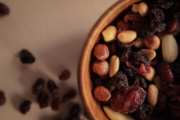 healthy eating, oat flakes, pistachios, raisins, nuts, muesli