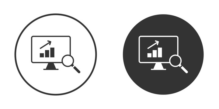 Data Analysing icon flat pictogram for web. Symbol, logo illustration. Vector graphics