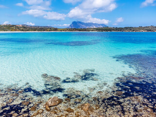 Crystal clear water in Cala Brandinchi beach