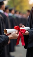 A graduate receives their diploma.