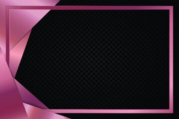 glossy metallic rose pink gradient frame black background design