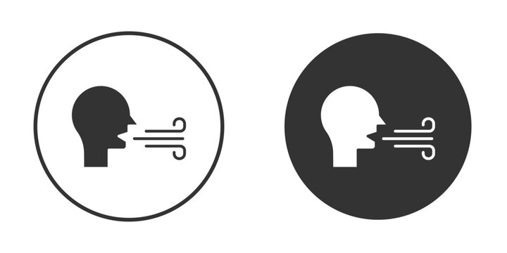 Breath icon flat pictogram for web. Symbol, logo illustration. Vector graphics