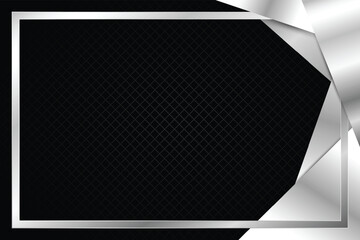 glossy metallic silver gradient frame black background design