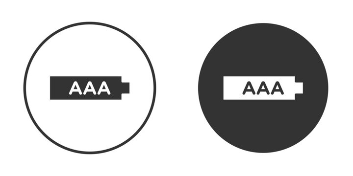 AAA battery icon flat pictogram for web. Symbol, logo illustration. Vector graphics