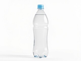 Fototapeta premium A transparent plastic water bottle against a white backdrop