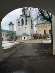 Yaroslavl, Russia - April 3, 2016: The Transfiguration Monastery is an ancient architectural...