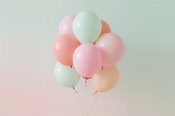 Mixed pastel balloons bouquet party decoration ideal for festive events and celebration occasions

