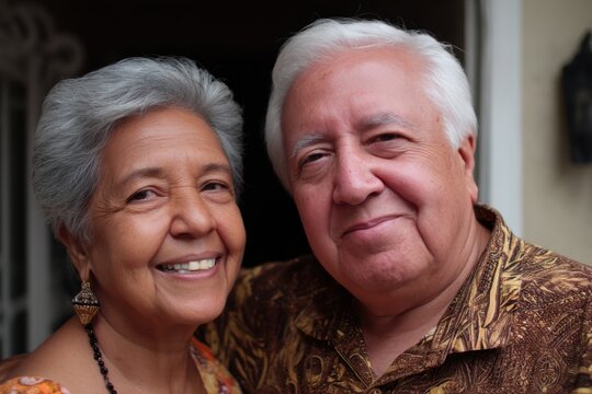 Joyful Latin grandparents sharing love and laughter in a warm family gathering