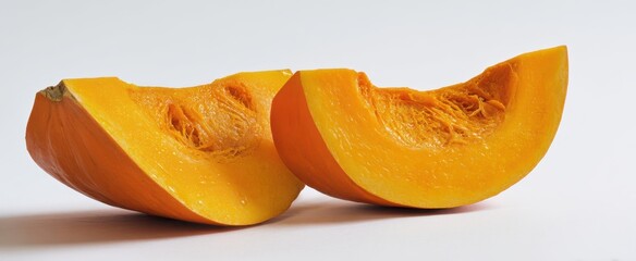 The vibrant and fresh slices of pumpkin ready for culinary creations