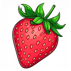 Obraz premium Ripe Red Strawberry On White Background