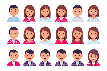 Collection of Diverse Avatars: A collection of avatars, illustrating a diverse group of individuals with varied hairstyles and expressions, representing a wide range of personalities.