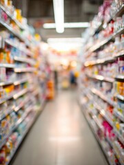 Cold Medicine Aisle With Various Products Blurred and Space Reserved for Additional Information During Shopping Trip