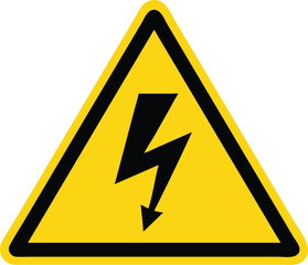 Vektorillustration Warnzeichen Strom Gelbes Dreieck mit Blitz Symbol