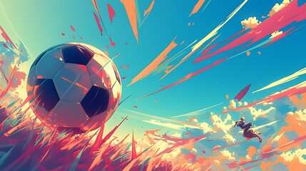 World sports. Illustration of a soccer ball on the field