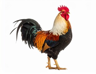 Fototapeta premium Generated image Rooster on a white background without shadows