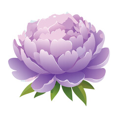 Regal Purple Peony Flower Stem Botanical Artwork