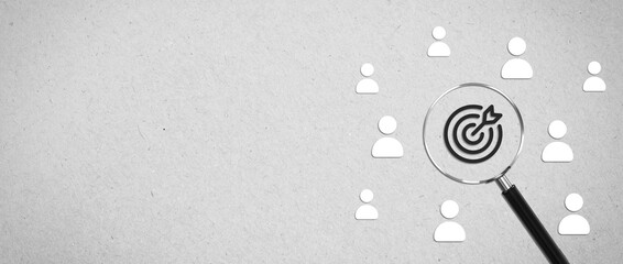 Target customer, buyer persona, marketing segmentation, job recruitment concept. Personalization marketing, customer centric strategies.