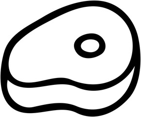 Obraz premium A simple line drawing of a thick cut of meat, possibly steak or chop.