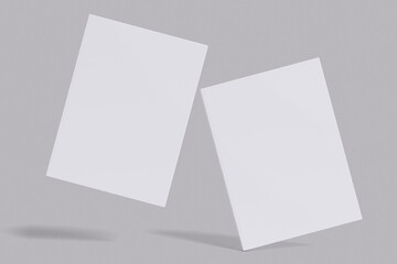 Vector white Blank book for mockup set cover, spread, spine. Realistic book in hardcover 