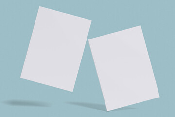 Vector white Blank book for mockup set cover, spread, spine. Realistic book in hardcover 