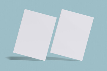 Vector white Blank book for mockup set cover, spread, spine. Realistic book in hardcover 