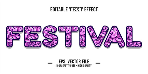 FESTIVAL editable text effect concept