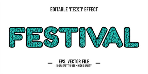 FESTIVAL editable text effect concept