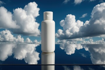Ethereal Soap Bottle with Sky and Cloud Reflections