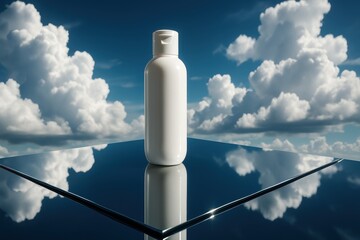 Ethereal Soap Bottle with Sky and Cloud Reflections