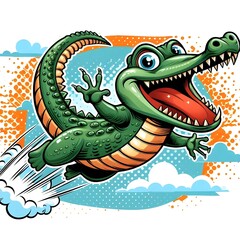 Fototapeta premium COCCODRILLO SORRIDENTE CARTONE 