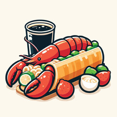 food, lobster, roll, seafood, bun, bread, delicious, restaurant, sandwich, lobster roll, meal, lunch, dinner, new england, background, shellfish, fresh, butter, menu, eat, cuisine, maine, dish, meat, 