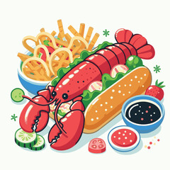 food, lobster, roll, seafood, bun, bread, delicious, restaurant, sandwich, lobster roll, meal, lunch, dinner, new england, background, shellfish, fresh, butter, menu, eat, cuisine, maine, dish, meat, 
