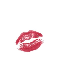 Realistic red lipstick kiss mark image