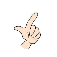 手描き風指差しポーズ3