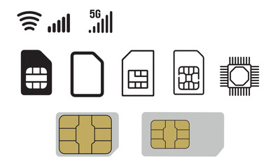 Golden SIM card illustration representing mobile communication and smart technology connection
