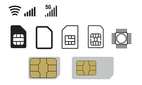 Golden SIM card illustration representing mobile communication and smart technology connection