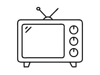 retro television outline illustration