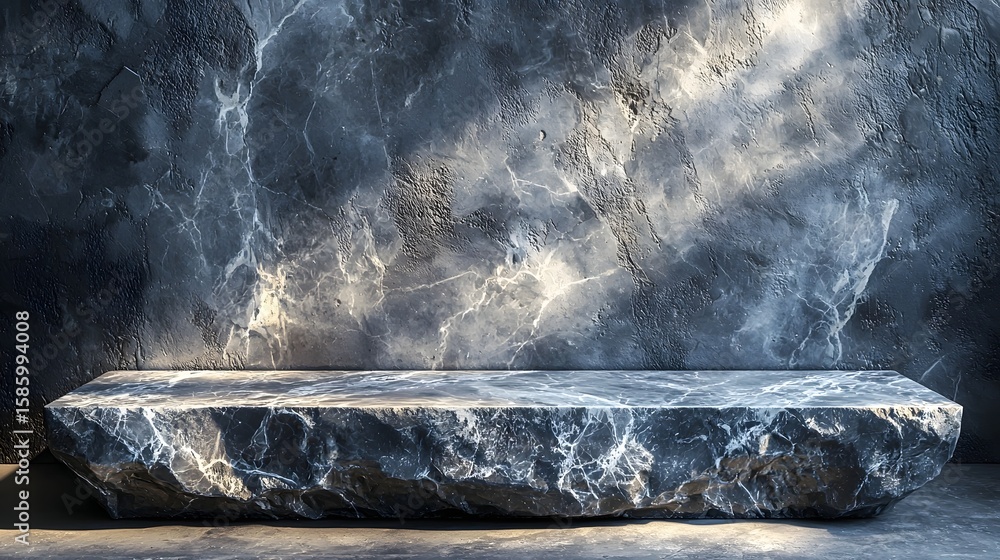 Aufkleber empty stone table with a sleek marble surface for product display