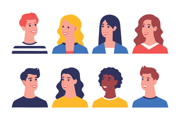 Diversity of Expressions: A collection of diverse faces, each representing a unique personality and background. The image showcases the beauty of human variety and the individuality within a group.