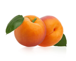 Apricots on a white isolated background