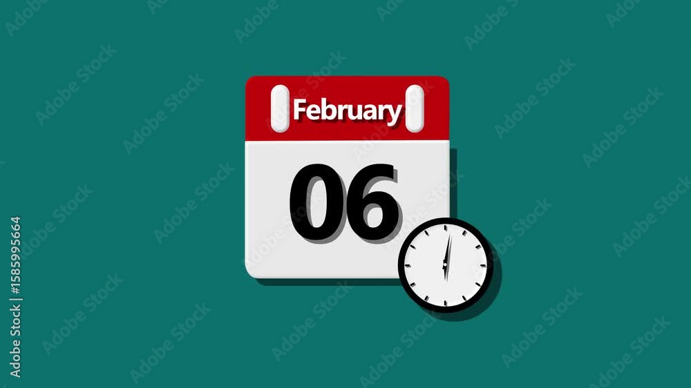Poster simple calendar with month concept colorful calendar design animation. analog calendar design icon c