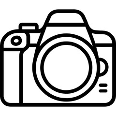 Dslr camera body outline icon vector