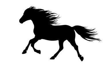 horse runing silhouette
