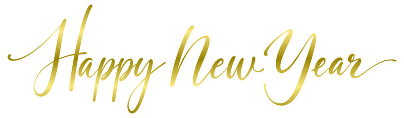 Obraz premium Happy new year lettering . Handmade calligraphy vector illustration. New year card 
