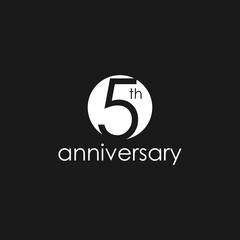 Obraz premium anniversary logo design, 5th anniversary, symbol, icon, party, logo design for 5th anniversary, vector, success, illustration, birthday, symbol, background, year, congratulation, greeting, invitation