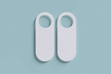 Door Hanger For Mockup On The Blue Background