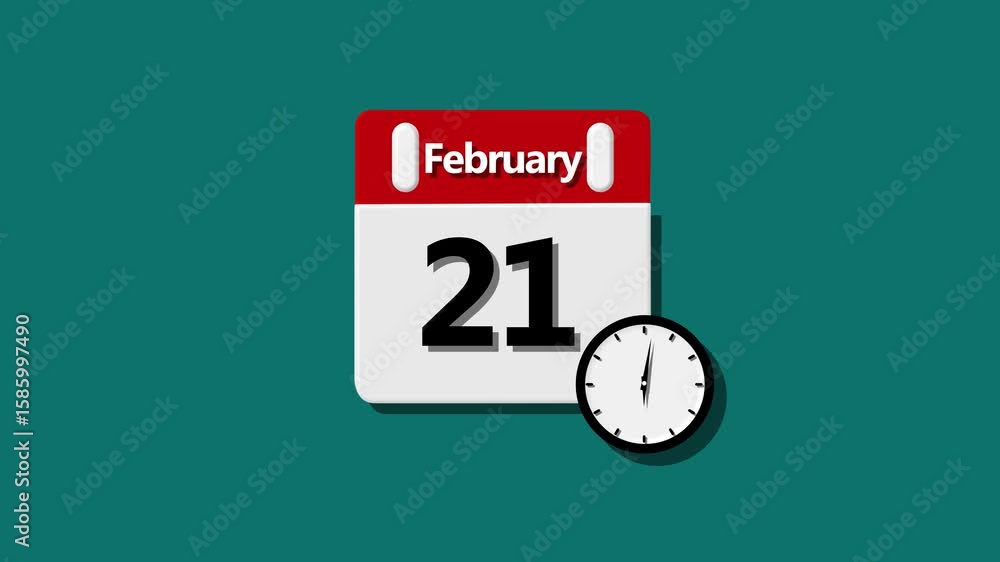 Poster simple calendar with month concept colorful calendar design animation. analog calendar design icon c