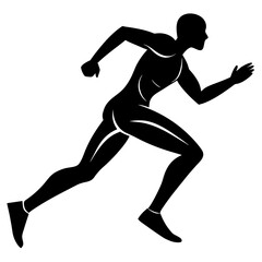 Athletic runner in motion running athlete