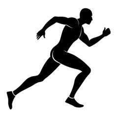 Athletic runner in motion running athlete